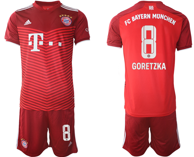 Men 2021-2022 Club Bayern Munich home red #8 Soccer Jersey